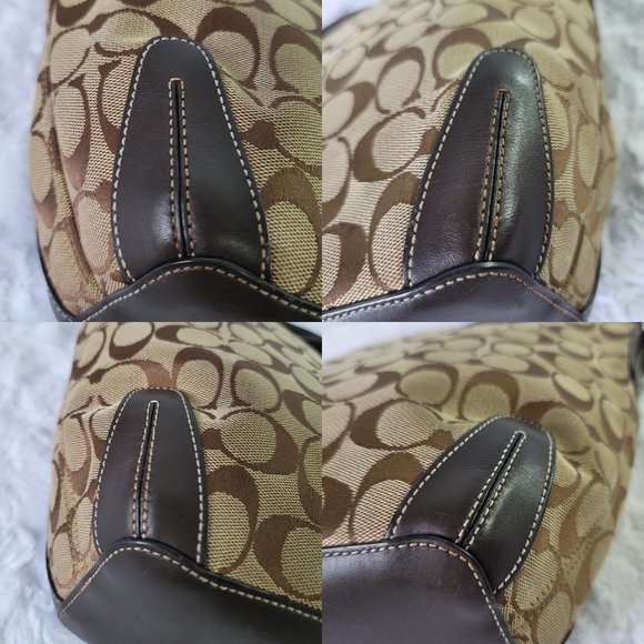 COACH 6076 Signature Jacquard Brown Canvas Bucket Shoulder Bag - Picture 8 of 14